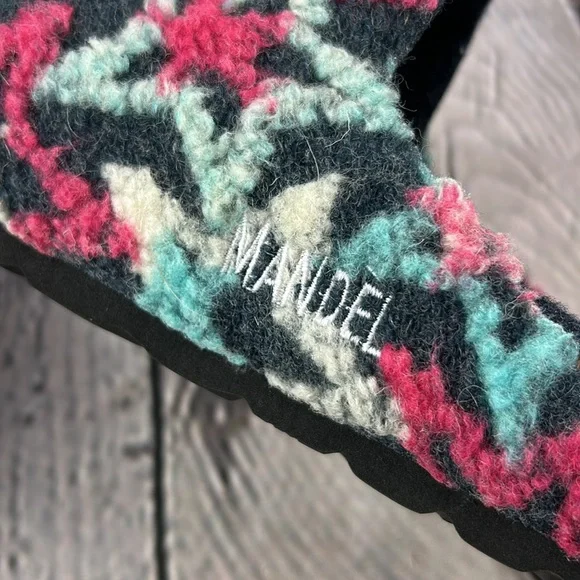 MANDEL Made in Italy Blue White & Pink Stars Slip On Clogs Mules Flats - Picture 16 of 17